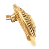 Chanel CC Gold Plated Round Crest Clip On Earrings Secondhand