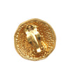 Chanel CC Gold Plated Round Crest Clip On Earrings Secondhand