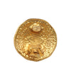 Chanel CC Gold Plated Round Crest Clip On Earrings Secondhand