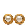 Secondhand Chanel Gold Plated Faux Pearl Clip On Earrings