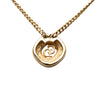 Dior Gold Plated Crystal CD Diamond Pendant Necklace Secondhand