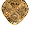 Chanel Gold Plated Quilted Rhombus Pin Brooch Secondhand