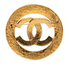 Secondhand Chanel CC Gold Plated Cut Out Round Brooch
