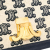 Secondhand Celine Teen Embroidered Canvas and Calfskin Triomphe Crossbody