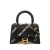Balenciaga Suede Allover Logo Strass Hourglass Top Handle Bag XS Secondhand