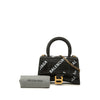 Balenciaga Suede Allover Logo Strass Hourglass Top Handle Bag XS Secondhand