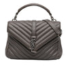 Saint Laurent Medium Chevron Sheepskin Monogram College Satchel Secondhand