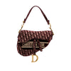 Secondhand Dior Oblique Embroidered Velvet Saddle Bag