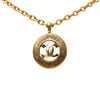 Chanel CC Gold Plated Round Pendant Necklace Secondhand