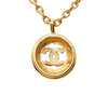 Secondhand Chanel CC Gold Plated Round Pendant Necklace