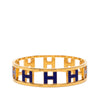 Hermès Gold Plated Enamel Rondo Ash H Bangle Secondhand