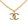 Chanel Gold Plated CC Pendant Necklace Secondhand