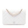 Chanel CC Crinkled Chevron Calfskin Wallet On Chain Secondhand