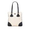 Prada Vitello Trimmed Canvas Canapa Tote Secondhand