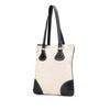 Prada Vitello Trimmed Canvas Canapa Tote Secondhand