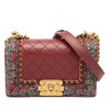 Chanel Small Quilted Lambskin and Braided Tweed Jacket Boy Flap Secondhand