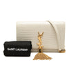 Saint Laurent Croc Embossed Leather Monogram Kate Tassel Wallet on Chain Secondhand