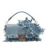 Fendi Frayed Denim Baguette Satchel Secondhand