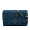 Chanel CC Denim Wallet On Chain Secondhand