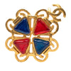 Secondhand Chanel CC Gold Plated Multicolor Gripoix Brooch