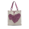 Saint Laurent Canvas Fringed Heart Applique Tote Secondhand