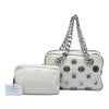 Prada Vitello Daino Grommet Chain Shoulder Bag Secondhand