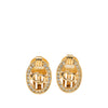 Dior Gold Plated Strass CD Logo Clip On Earrings Secondhand
