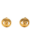 Chanel CC Gold Plated Round Clip On Earrings Secondhand