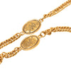 Chanel CC Gold Plated Crown Medallion Station Necklace Secondhand