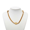 Chanel CC Gold Plated Crown Medallion Station Necklace Secondhand