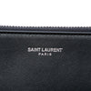 Saint Laurent Embroidered Crest Calfskin Zippered Clutch Secondhand