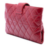 Chanel Quilted Glazed Calfskin Coco Pleats Chain Clutch Secondhand