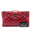 Chanel Quilted Glazed Calfskin Coco Pleats Chain Clutch Secondhand