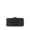 Chanel Mini Square Classic Chevron Crumpled Patent So Black Single Flap Secondhand