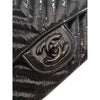 Chanel Mini Square Classic Chevron Crumpled Patent So Black Single Flap Secondhand
