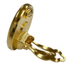 Chanel Gold Plated Camellia Round Clip On Earrings Secondhand