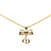 Dior Gold Plated Ribbon CD Logo Pendant Necklace Secondhand