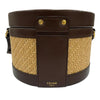 Celine Medium Raffia and Calfskin Triomphe Tambour Crossbody Secondhand