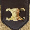Celine Medium Raffia and Calfskin Triomphe Tambour Crossbody Secondhand