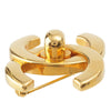 Chanel CC Gold Plated Turn Lock Brooch Secondhand