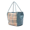 Burberry Small Leather Trimmed Haymarket Check Coated Canvas Canterbury Tote Secondhand