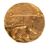 Chanel CC Gold Plated Round Lion Brooch Secondhand