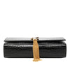 Secondhand Saint Laurent Medium Croc Embossed Patent Monogram Kate Tassel Crossbody