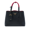 Prada Medium Bicolor Saffiano Cuir Double Satchel Secondhand