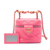 Chanel Small CC Quilted Lambskin Vanity Case With Chain Secondhand