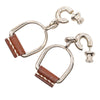 Secondhand Hermès Silver Plated and Swift Leather Equestre Etrier Push Back Earrings