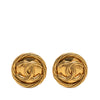 Chanel CC Gold Plated Twisted Round Clip On Earrings Secondhand