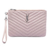 Saint Laurent Chevron Leather Monogram Zip A5 Wristlet Pouch Secondhand