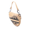 Dior Mini Embroidered Jute Canvas Union Saddle Bag Secondhand