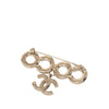 Chanel CC Gold Plated Faux Pearl Coco Dangle Brooch Secondhand